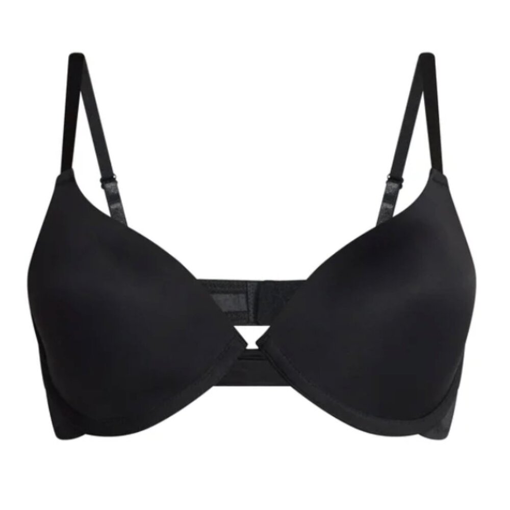 No Boundaries Lightly Lined Underwire T-Shirt Bra 34A, Black